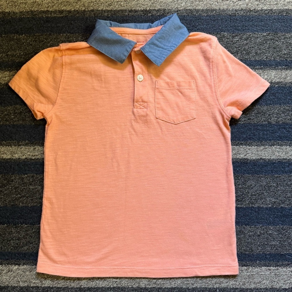 Cat & Jack Boys Orange and Blue‎ Polo Shirt Size 4/5